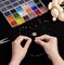 1800pcs 4mm Electroplate AB Colors Bicone Crystal Glass Beads, 18 Colors Small Faceted Beads Bulk for Jewelry Making Bracelets Necklace Keychains Earrings with Container Box